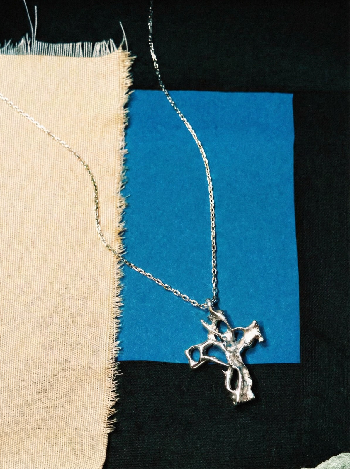 Melted Cross Necklace